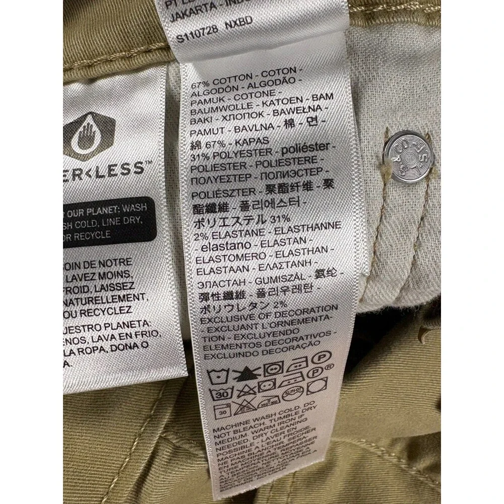 Levi's 511 Men's 29x32 Slim Fit Khaki Tan Stretch Pants WaterLess 04511-3376